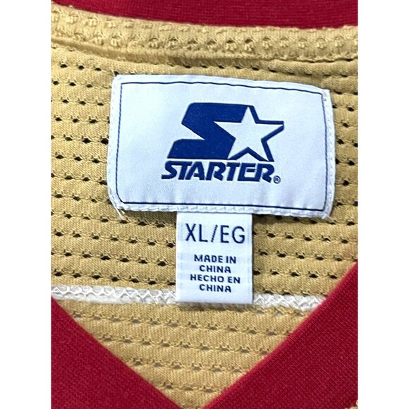 San Francisco 49ers Mens Red & Gold Mesh V-Neck Jersey XL By Starter - Picture 4 of 7